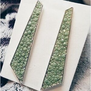 Green Angle Earrings
